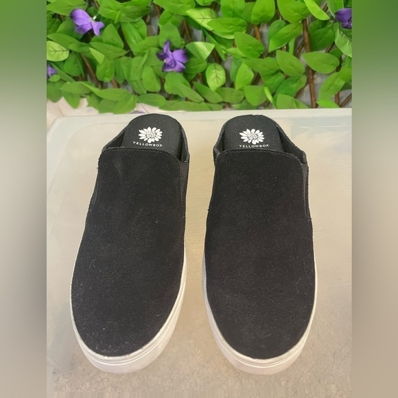 Yellow Box Melodee Suede Slip-On Mules Midnight Black Women Size 8.5 Casual Shoe - Picture 4 of 13